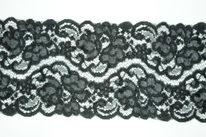5.625 Inch Flat Double Edge Galloon Lace, Black (58 YARDS FULL SPOOL) MADE IN USA